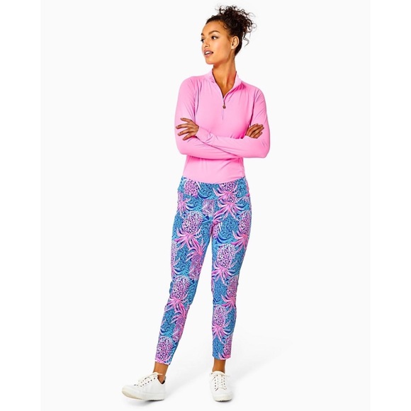 Lilly Pulitzer Pants - NWT Lilly Pulitzer Luxletic Corso Borealis Blue Tropic Down Low Golf Pants